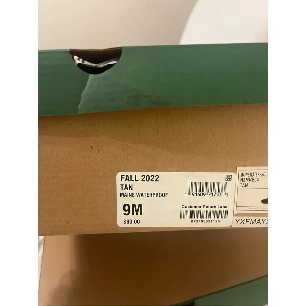 NEW NIB JBU by Jambu TAN Men's Maine Duck Boot, US 9M Waterproof